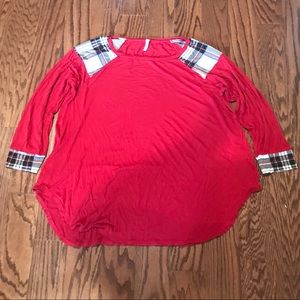 Red plaid top